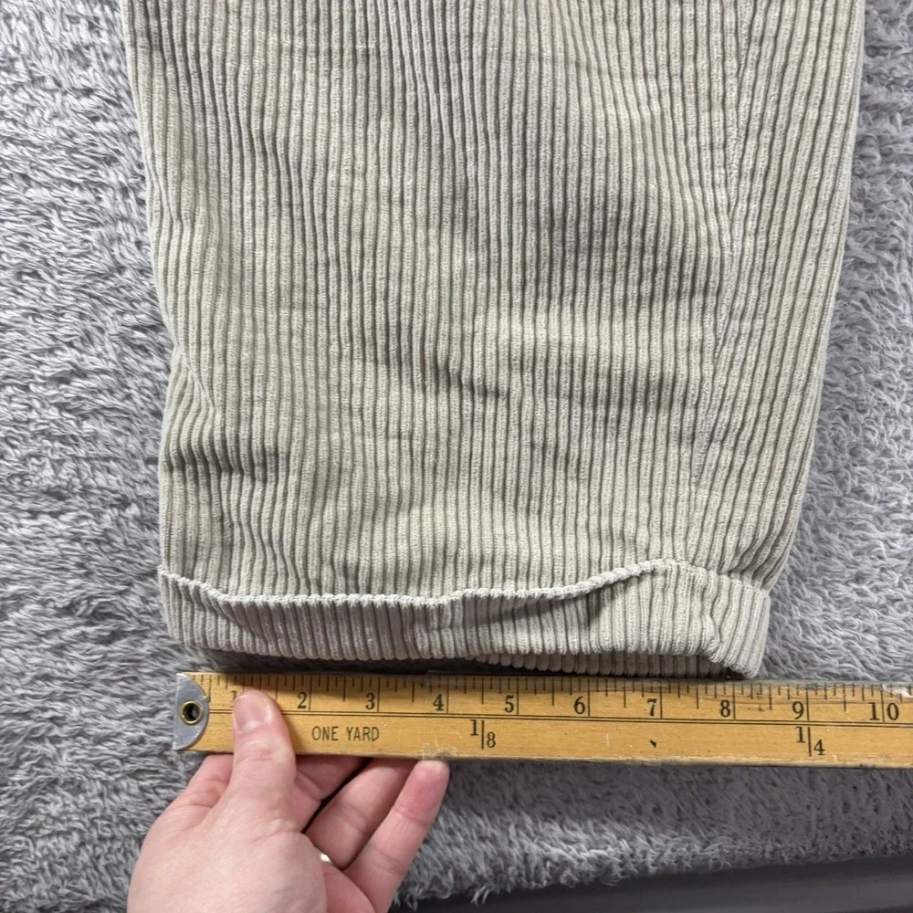 Perry Ellis Corduroy Pants Mens 34x30 (Fits 30x27) Light Khaki‎ Whale Jumbo Cuff